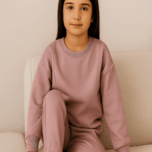 Κορίτσι με σετ φόρμες πούδρα